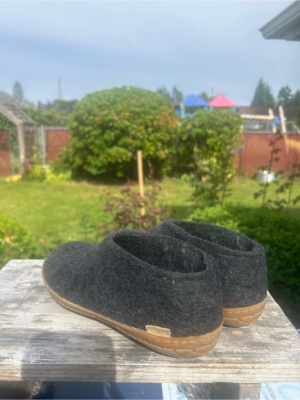 Glerups Women’s Black Slip On Wool Slipper With Honey Rubber Bottom Sz 38/7.5US - Picture 4 of 14